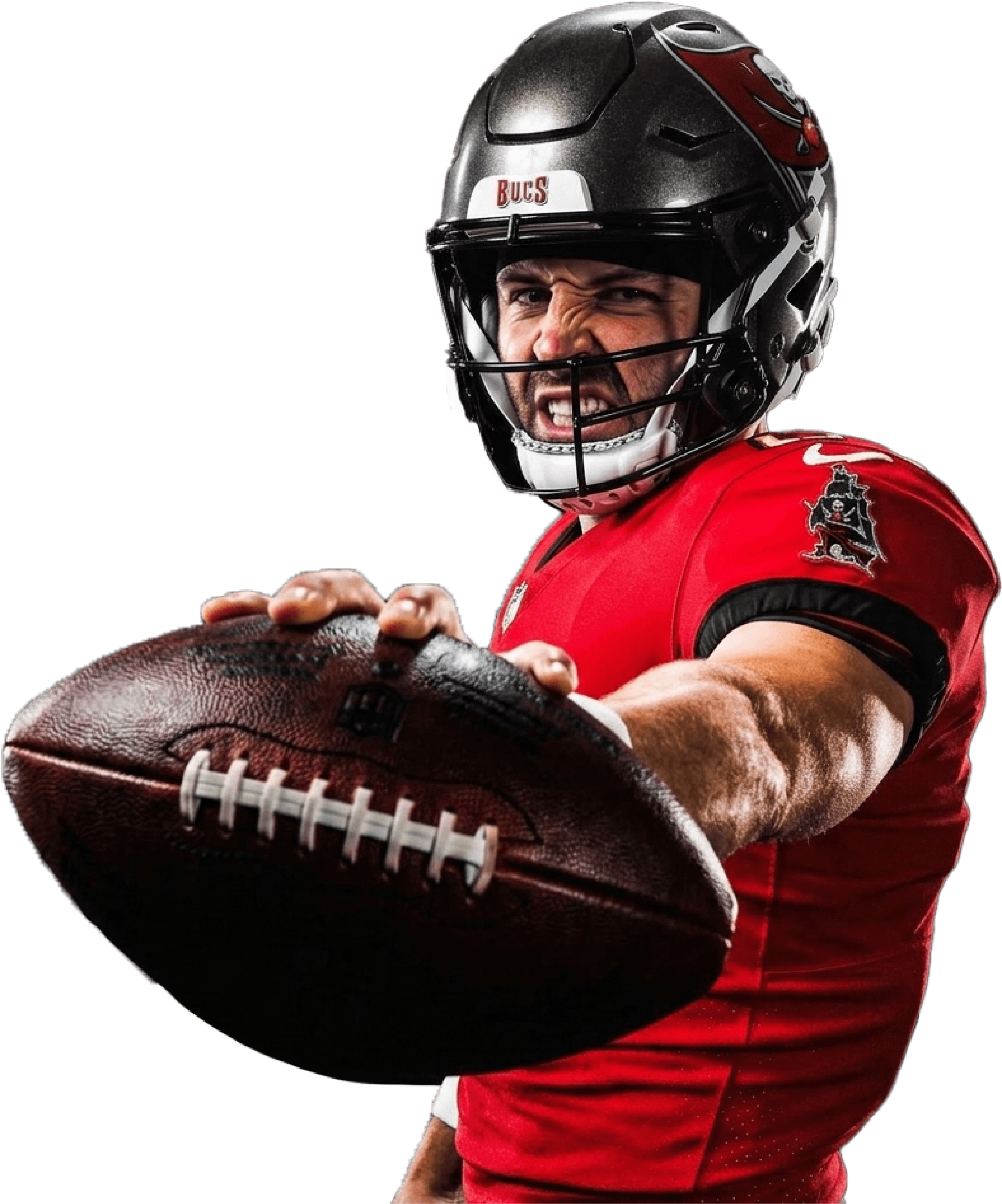 Madden football player holding a football
