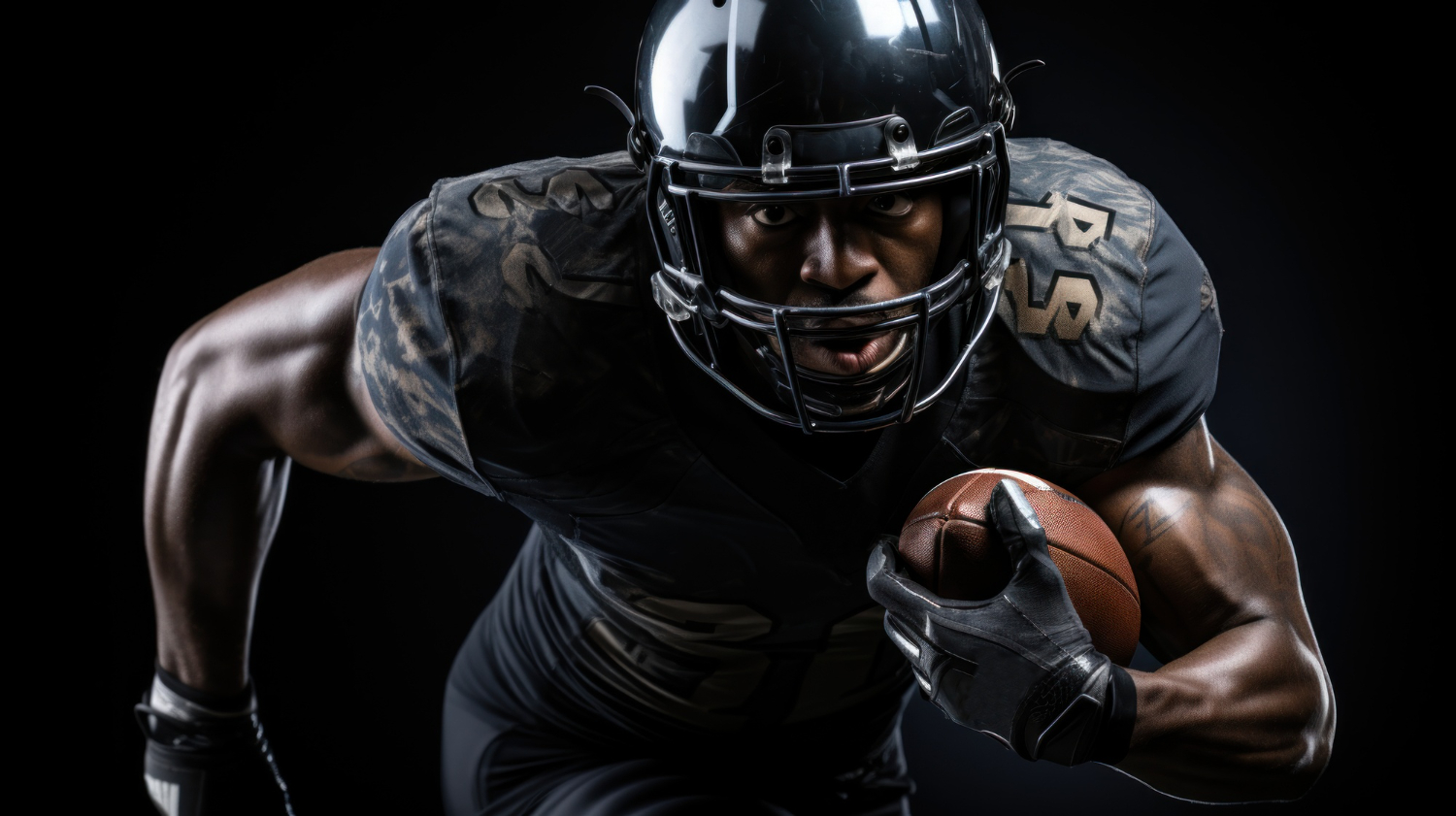 Football player running with the ball